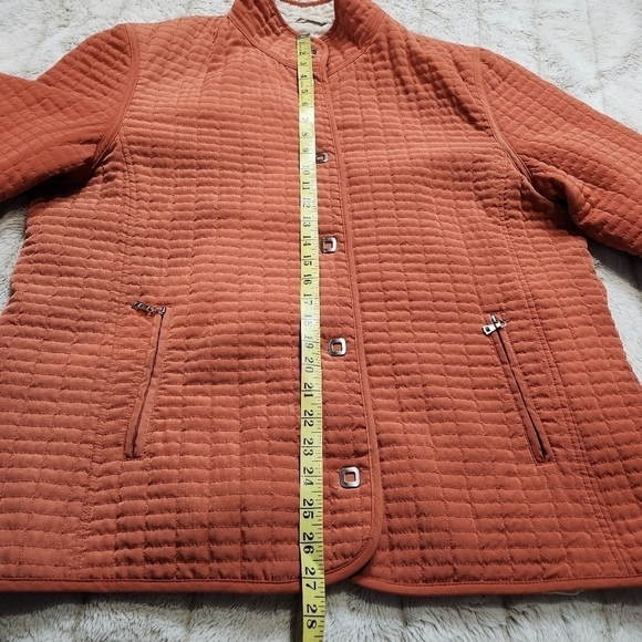 Size XL Quilted spring Jacket Muted Orange color Collared GALLERY - Picture 11 of 16